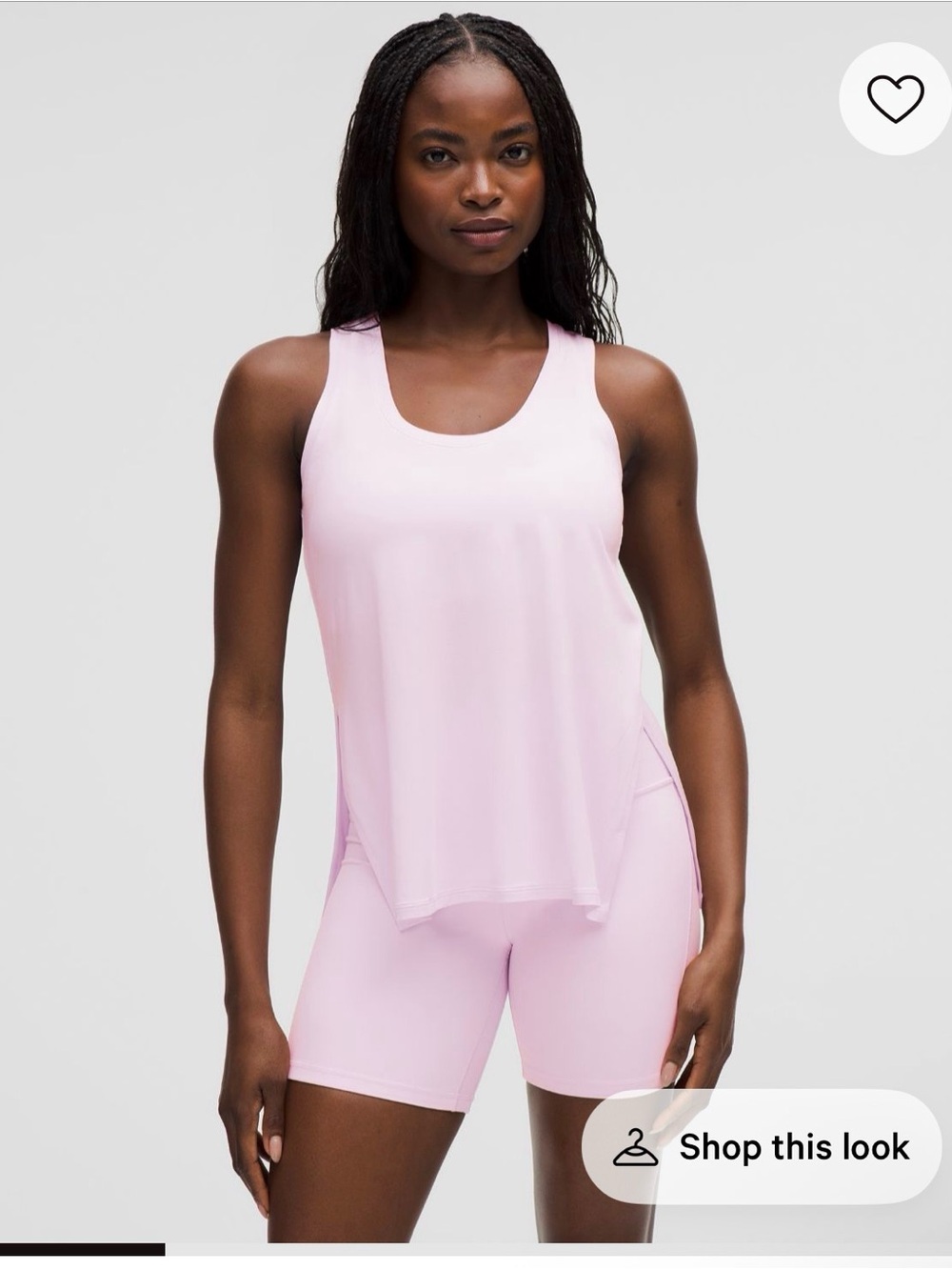 lululemon Modal Silk Side Slit Pink Organza Scoop Neck Tank